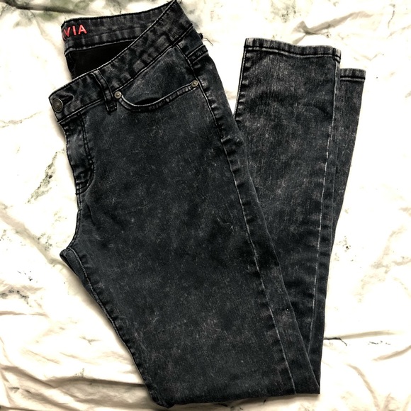 dELiA*s Denim - Delia*s Black Acid Wash Skinny Jeans/ Jeggings NEW